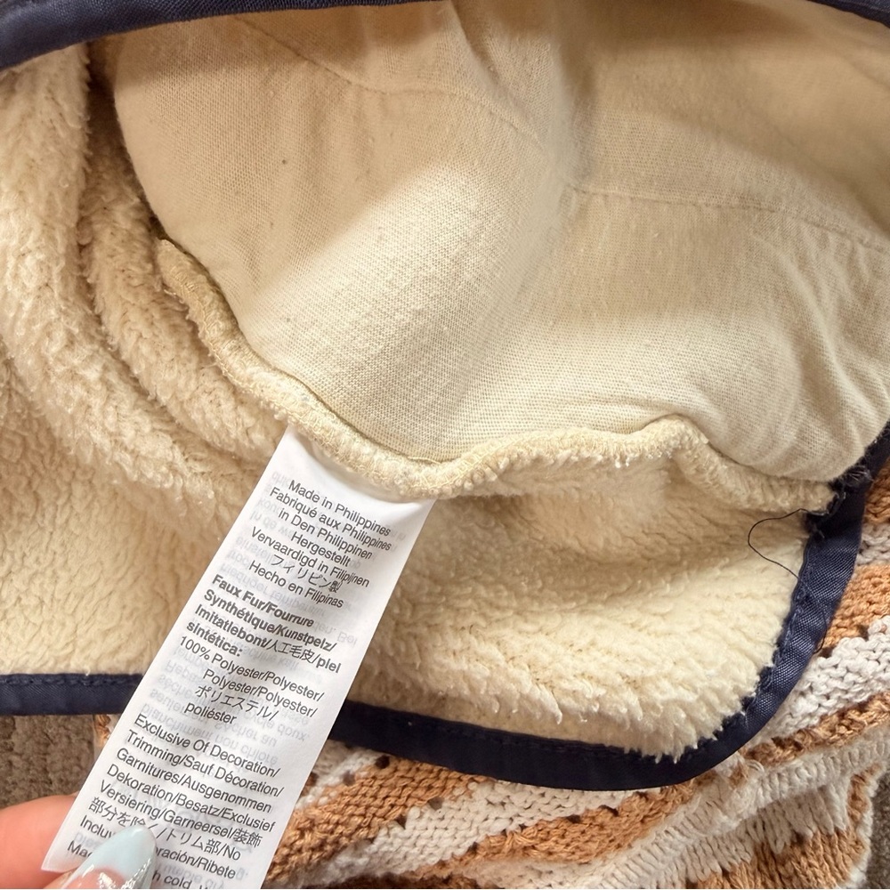 J. Crew Vintage sherpa fleece half-snap pullover size: large - Picture 6 of 7